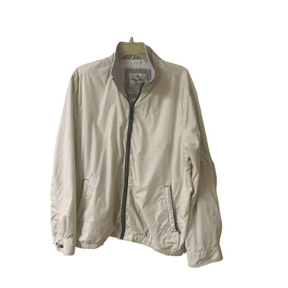 Tommy Bahama Men’s bomber jacket off white sz Large